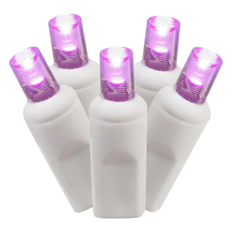 

100 Single Mold Wide Angle LED Light on White Wire
