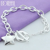 doteffil 925 sterling silver star to buckle charm bracelets chain for women fashion wedding engagement fine jewelry