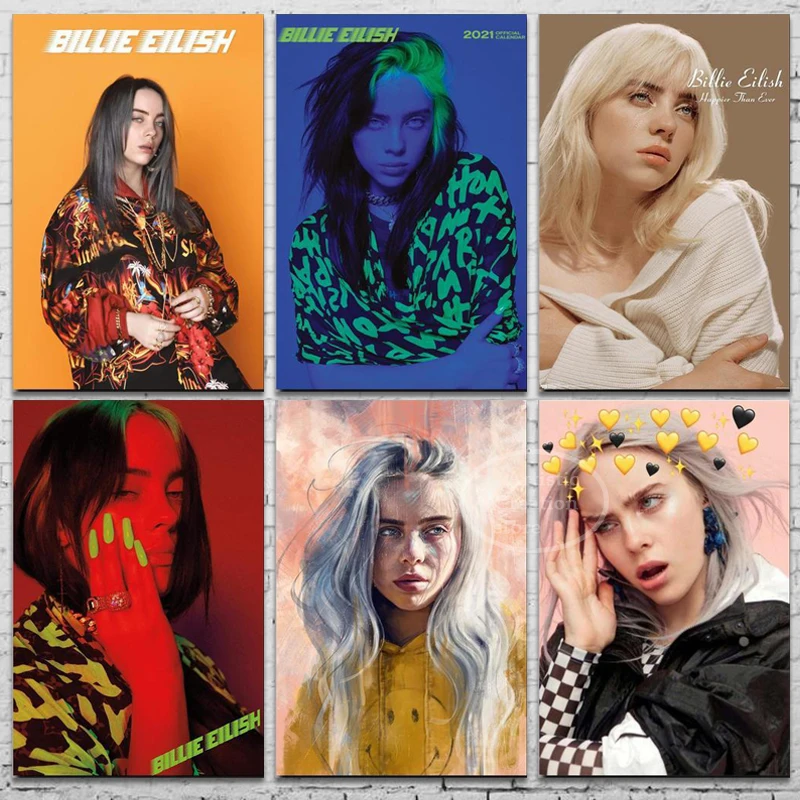 Классический плакат Billie Eilish с музыкой HD печать панк классная девушка холст