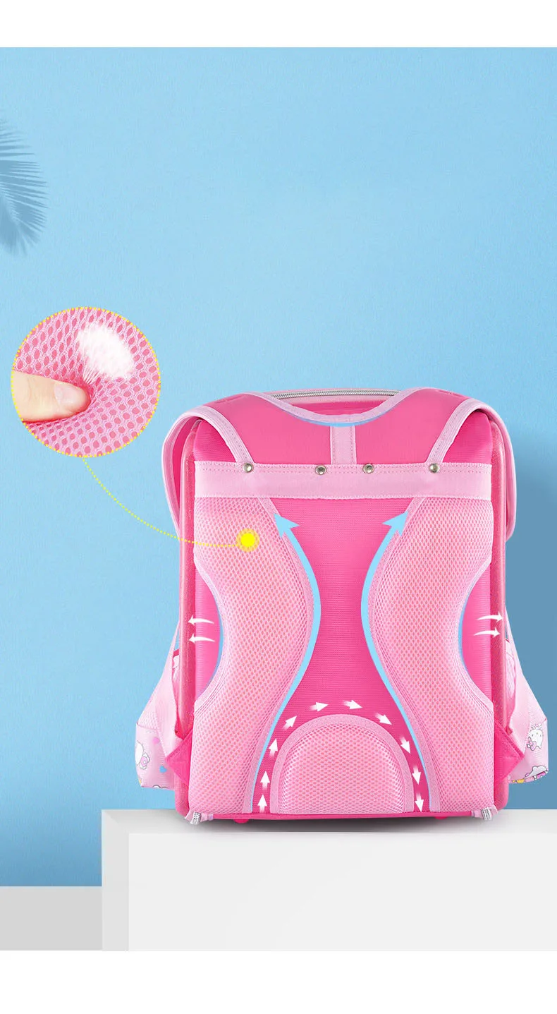 Kitty Primary School Student Schoolbag Female Grade 1-3 Large Capacity Korean Cute Children's Full Open Backpack Bags