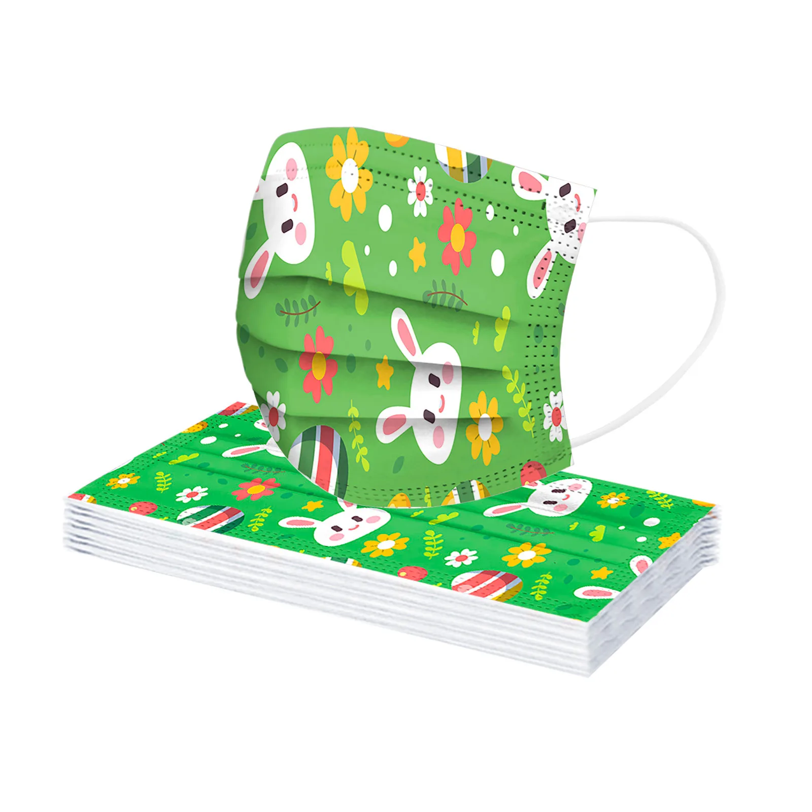 50 шт. детская Пасхальная одноразовая маска для лица с принтом кролика |