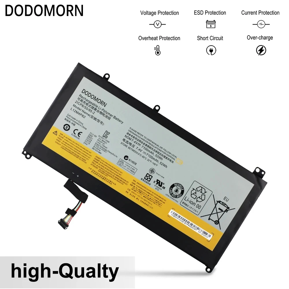 Новый аккумулятор для ноутбука L12M4P62 Lenovo IdeaPad U430P U530P U530 Touch U430 Series 7 4 В 52 Втч 7100 мАч