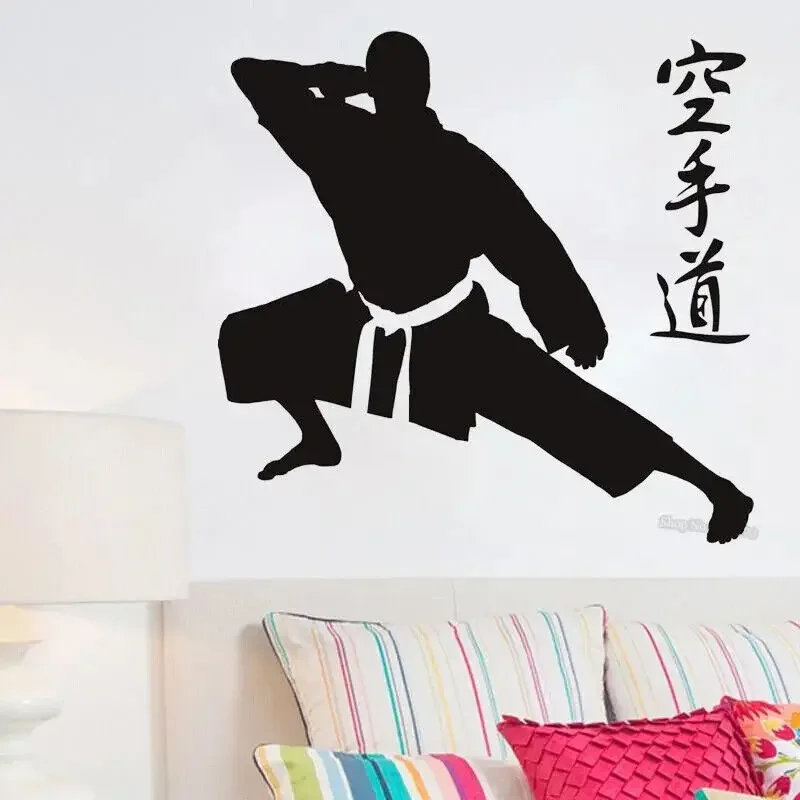 Виниловые наклейки на стену в стиле боевых искусств символов поза экстремальные