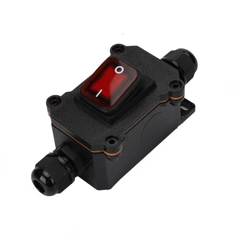 

High Quality Waterproof 25A Inline Rocker Switch With Red Light