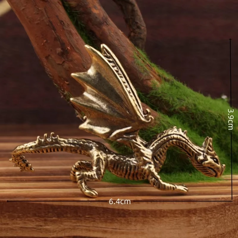Винтажная латунная металлическая фигурка Warcraft Magic Dragon, креативный динозавр, летающий дракон, украшение для стола, аксессуары, офисные миниатюры (art.: 3920d27ea3f65) - 3920d27ea3f65