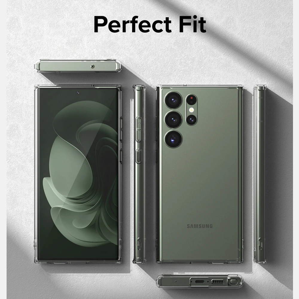 Ringke Fusion Compatible with Samsung Galaxy S23 Ultra Case (2023), Clear Hard Back and Soft Frame Cover Hybrid