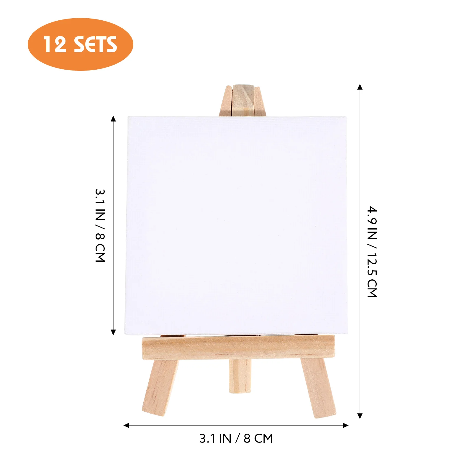 

12 Sets Mini Easels with Canvas Boards Small Easel Stands with Canvas Panels for Kids Students Adults Painting