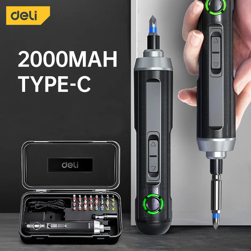 

Набор умных электронных отверток Deli 25 в 1, 3,6 В, перезаряжаемый литиевый аккумулятор, электрический бесщеточный фитинг, прецизионные электроинструменты