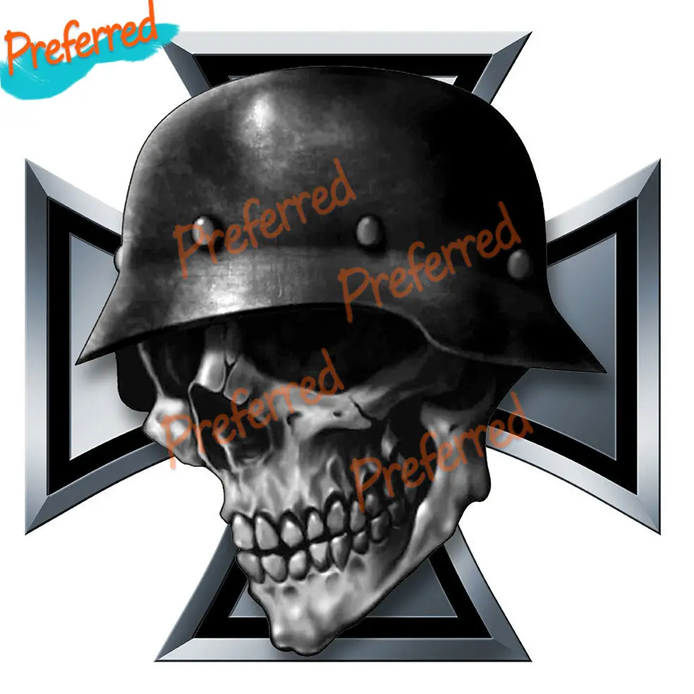 

Iron Cross Skull Malta Pinup Biker Oldschool Bobber Dub Decal Sticker for Your All Cars Laptop Motorcycle Helmet Trunk Toolbox
