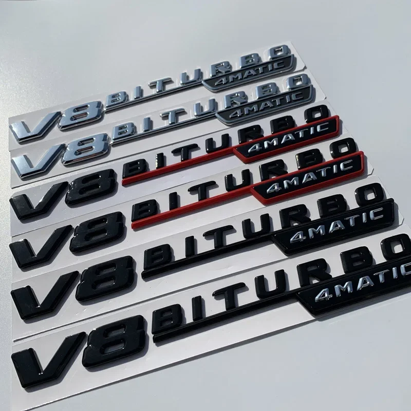 Глянцевая черная эмблема V8 BITURBO 4matic логотип Turbo стильная наклейка для Mercedes Benz C63