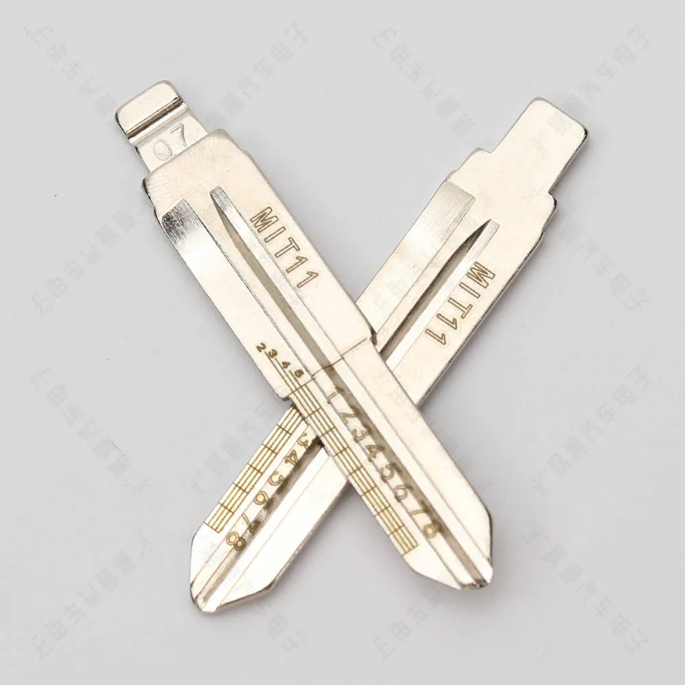 

10PCS/LOT MIT11 Engraved Line Key for Mitsubishi 2 in 1 LiShi NO.07 scale shearing teeth blank car key locksmith tools