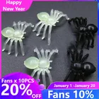 Горячая Распродажа 20 шт. 1,5 см Хэллоуин мини пластиковый черный светящийся паук Шутка игрушки DIY декоративные пауки паук реквизит для вечеринки