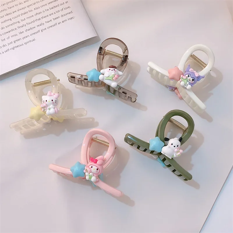 

HelloKitty Shark Clip Sanrio Anime Kuromi Mymelody Cinnamoroll Kawaii Hairpin Hair Accessories Cartoon Cute Child Birthday Gift