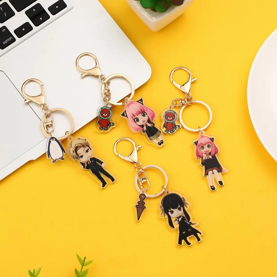 

Hot sale 5.5CM Anime SPY x FAMILY Action Figures Anya Loid Yor Forger Acrylic Key chain Backpack Pendant cosplay fans gifts