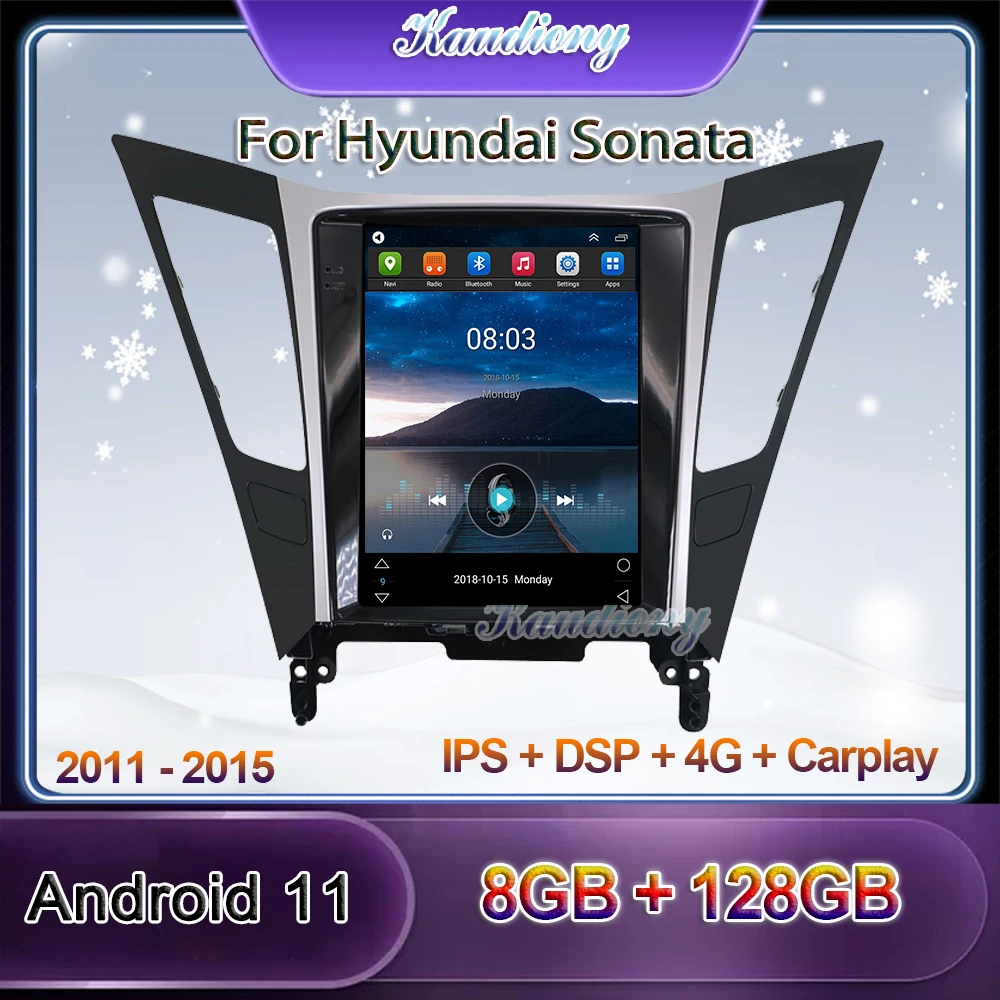 

Kaudiony 10.4" Tesla Style Android 10.0 Car Radio For Hyundai Sonata 8 Car Multimedia Player Auto GPS Navigation DSP 2011-2015