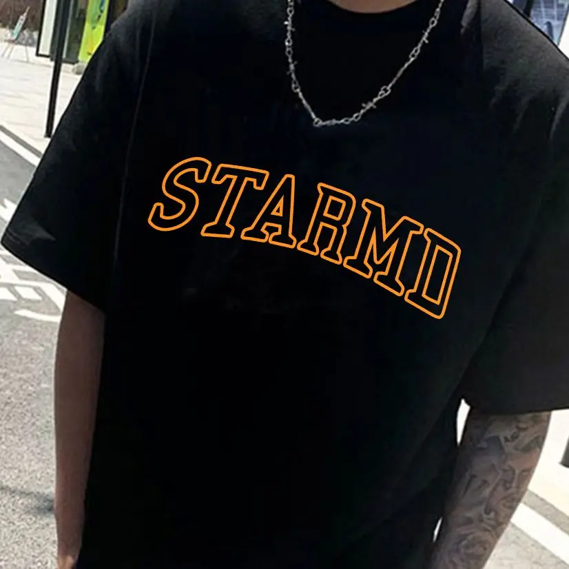 

Футболка мужская с буквенным принтом, уличная рубашка из чистого хлопка с короткими рукавами, топ оверсайз, оригинальный дизайн, лето