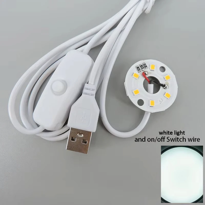 Фото Теплый белый цвет, 5 Вт, USB светодиодные фонари, 2835 чипов, один диммер, ночной стол для чтения, книга, планшет, лампа для чтения, переключатель, кабель питания №4