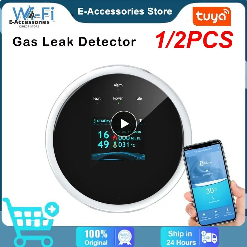 

1/2PCS Wireless Natural Gas Sensor Combustible Household Smart LPG Gas Alarm Detector Leakage Sensor Temperature Detectors