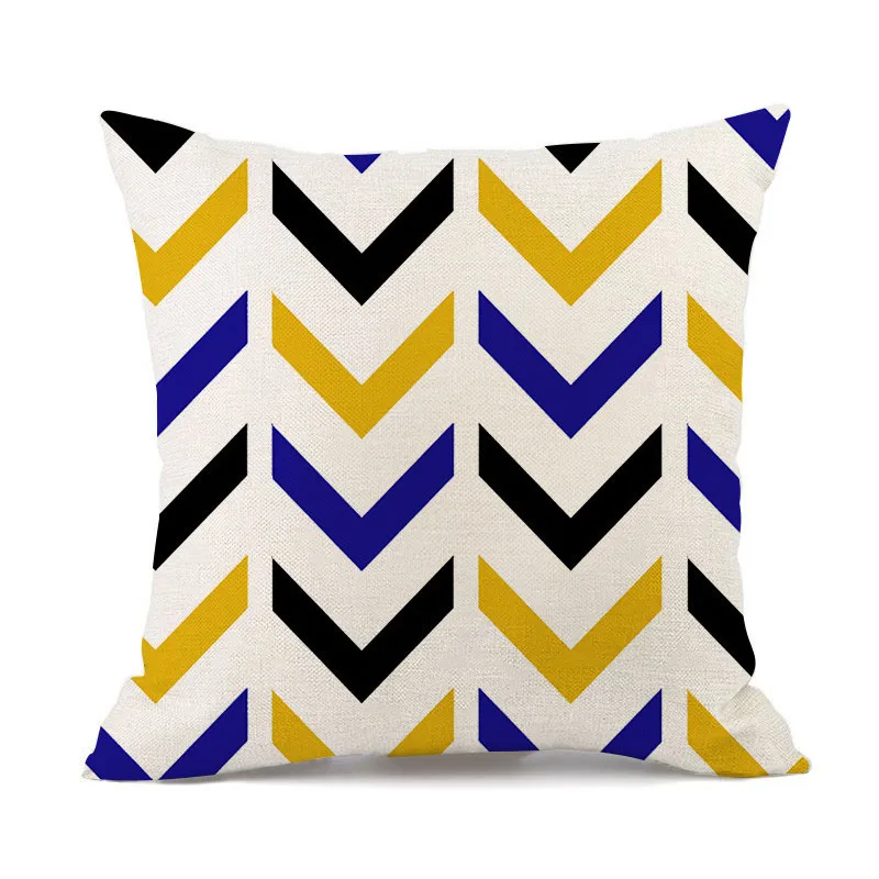 Желтый хлопковый чехол для подушки 45х45