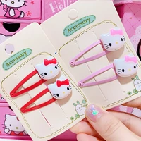 4pcs hellokitty cute cartoon cat hair clip children kt cat red hair card bangs clip