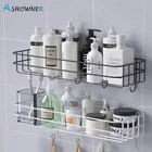 Полка для ванной, подвесная корзина, стойка для хранения шампуня, железный держатель для косметики для ванной, кухонный Органайзер без перфорации, аксессуары для ванной комнаты