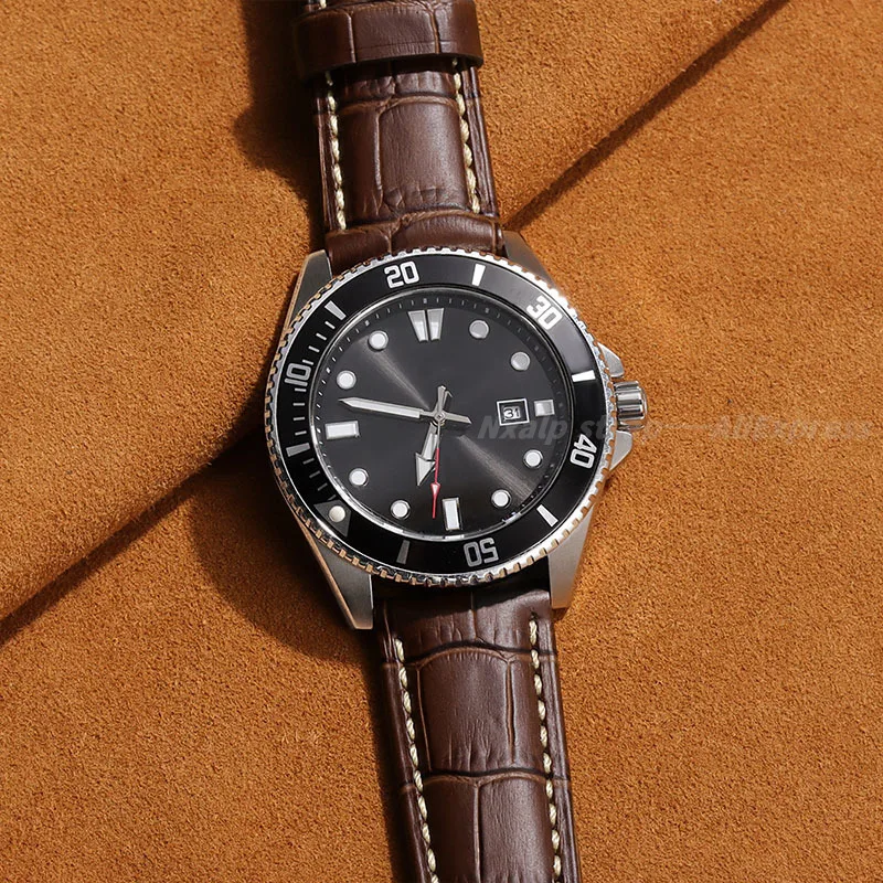 Фото Ремешок для часов из воловьей кожи, темно-коричневый для Panerai для Seiko, браслет из натуральной кожи с бамбуковым узором, аксессуары 20 мм, 22 мм, 24 мм, 26 мм №2
