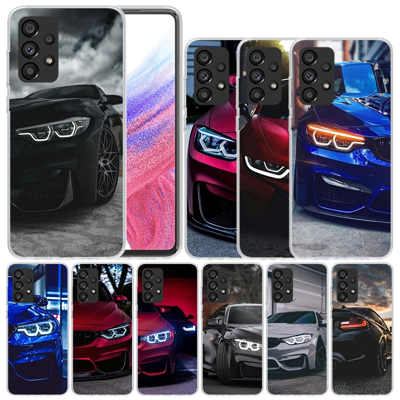 

Blue Red Car For B-BMW Soft Cover for Samsung Galaxy A52 A53 A54 A12 A13 A14 Phone Case A32 A33 A34 A22 A23 A24 A04S A03S A02S C