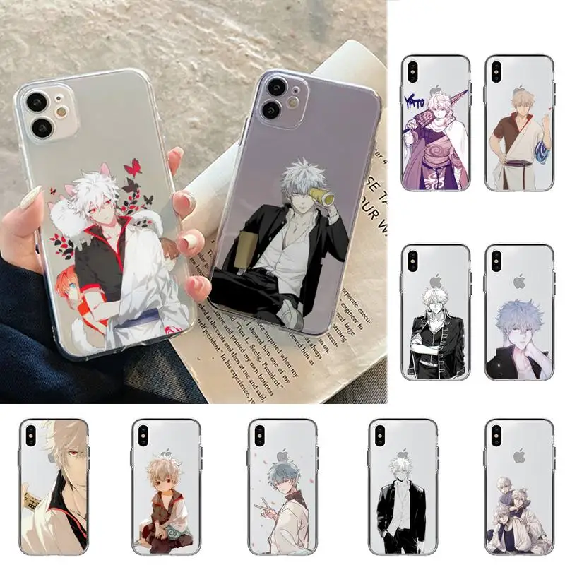 

FHNBLJ Japanese Comics Gintama Gintoki Sakata Phone Case for iPhone 11 12 13 mini pro XS MAX 8 7 6 6S Plus X 5S SE 2020 XR case