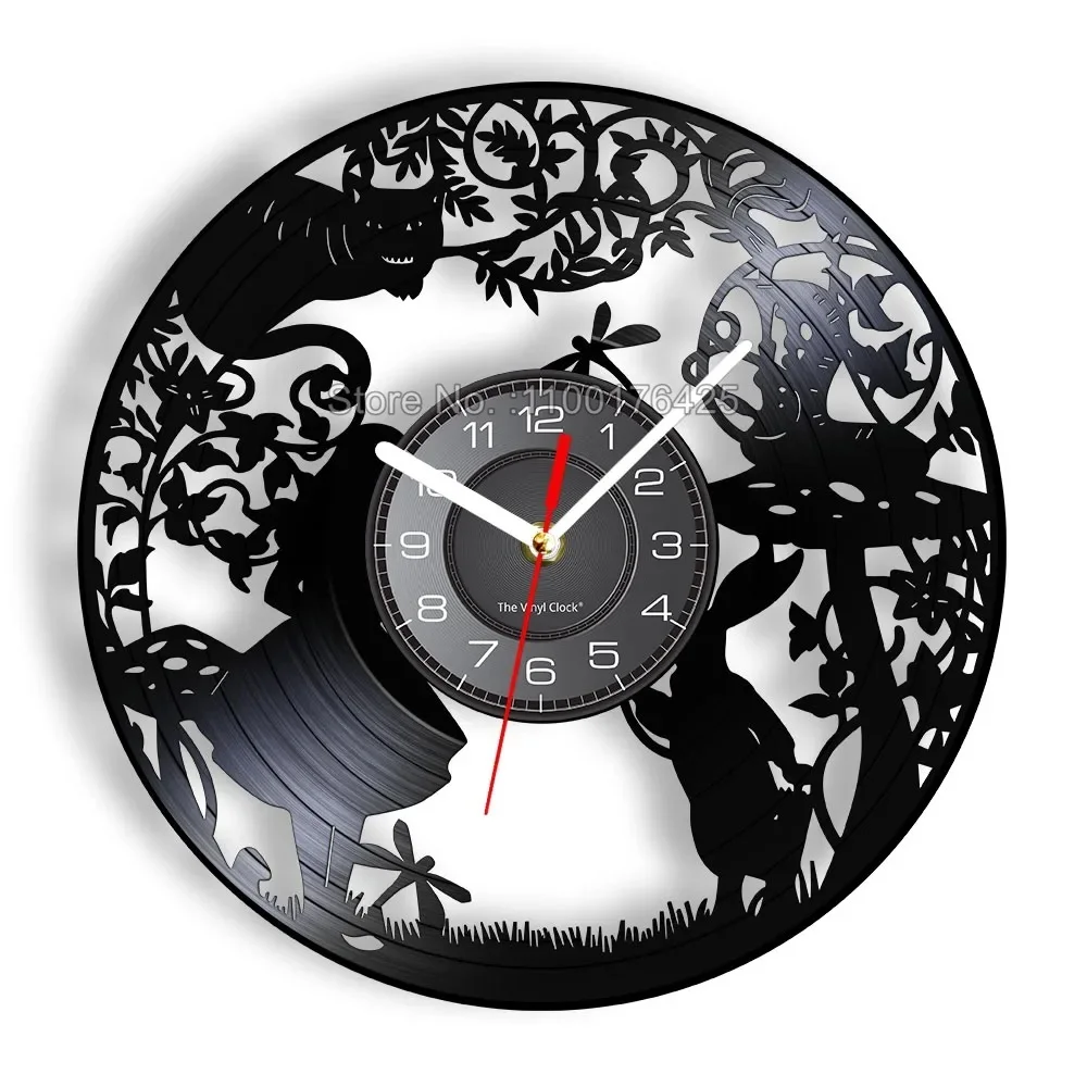Настенные часы Алиса в стране чудес с виниловой пластиной настенные винтажным