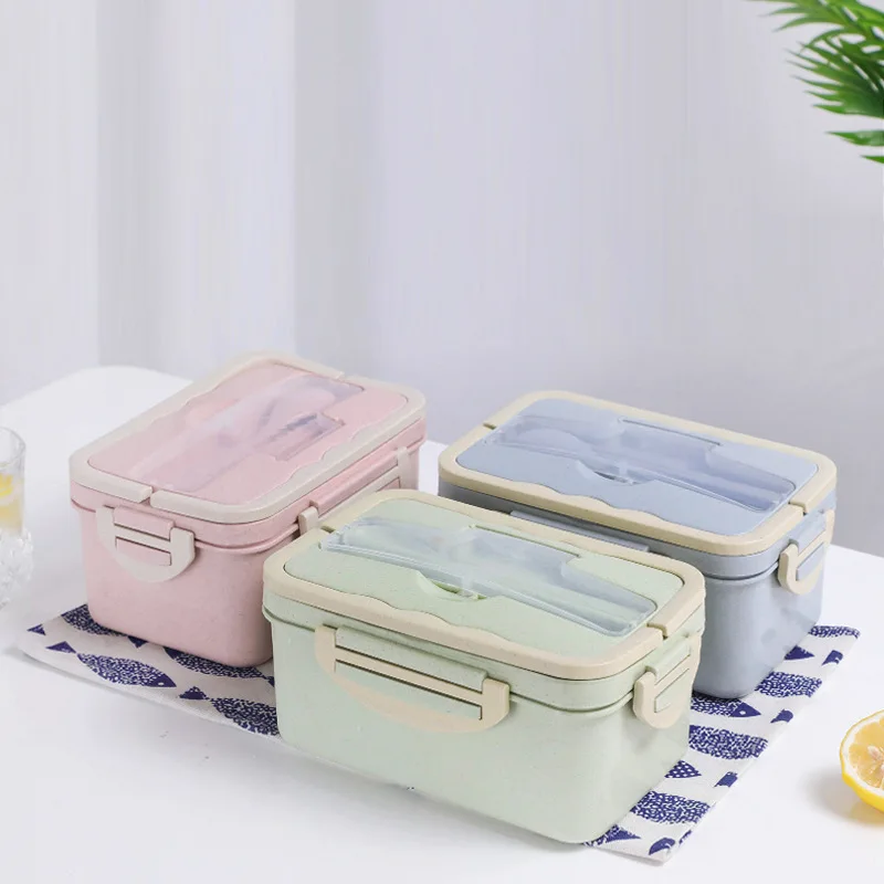 

1500ml Bento Box Microwavable Portable Picnic Lunch Box With Spoon Sealed Leak-proof Food Storage Container Outdoor Lunchbox