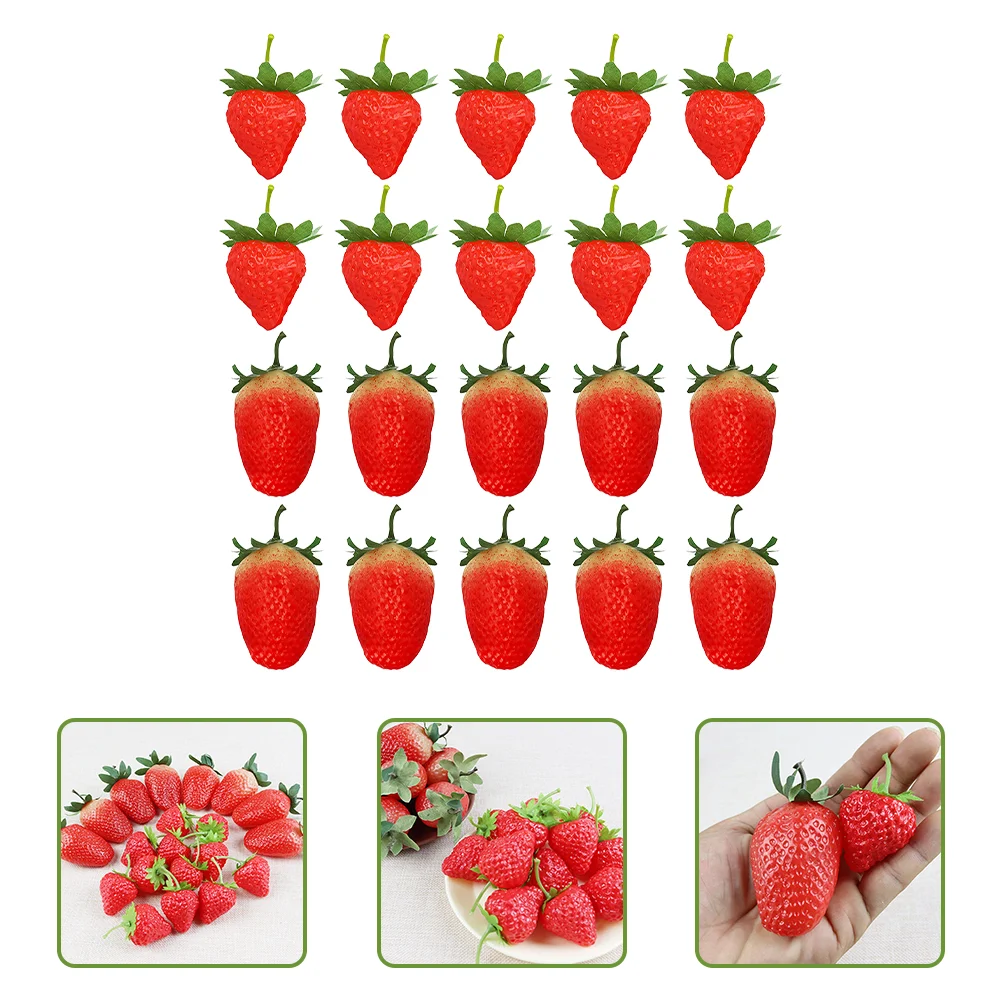 

Strawberry Fruit Fake Lifelike Strawberries Model Decorative Artificial Fruits Vegetables Simulation Props Models Photography