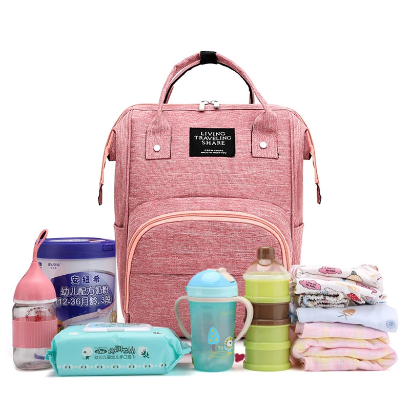 

Рюкзак для подгузников, водонепроницаемый и стильный рюкзак для подгузников для мам и пап, легкая сумка для детских подгузников с большой е...