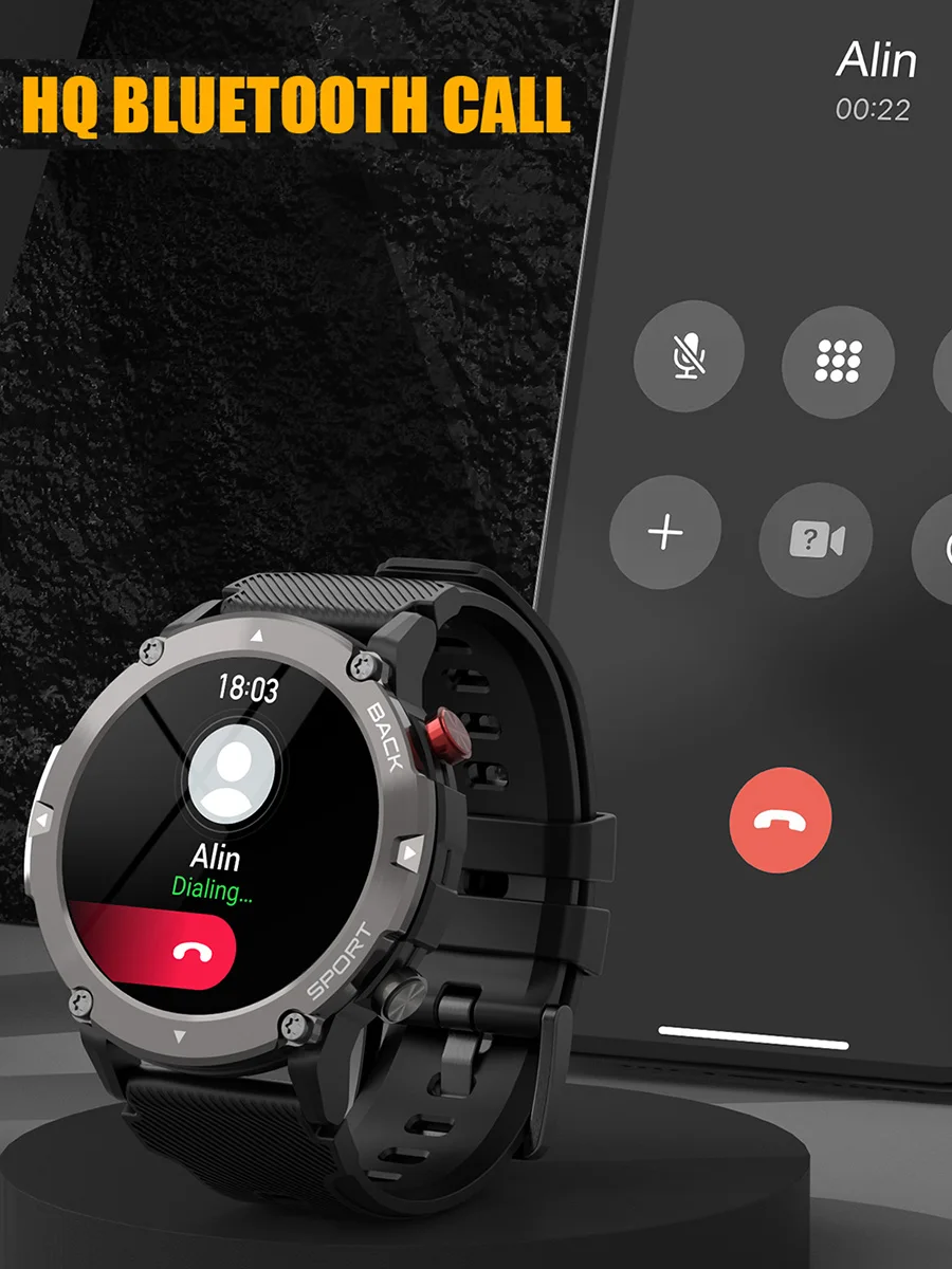 Смарт-часы LEMFO LF26 Max мужские умные часы с Bluetooth 2022 IP68 водонепроницаемые 360 HD экран 15