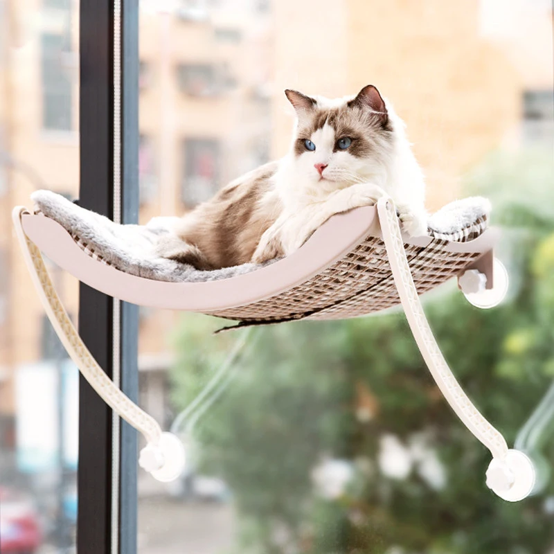 

Pet Cat Scratcher Beds Hammock Balcony Hanging Shelf Bed Window Mount Sunny Seat for Pet Climbing Lounger Mat Cats Warm Cage