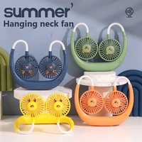 portable neck fan electric wireless fan usb rechargeable mini ventilador cooling bladeless mute 3 speed neckband fan 2022 new