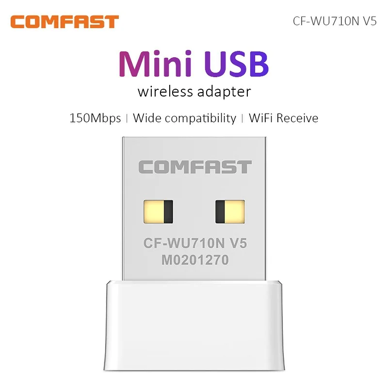 

CF-WU710NV5 USB Mini Wifi Adapter Non-Free Drive 150Mbps Wireless Network Card 802.11N WiFi Receiver Dongle for Windows