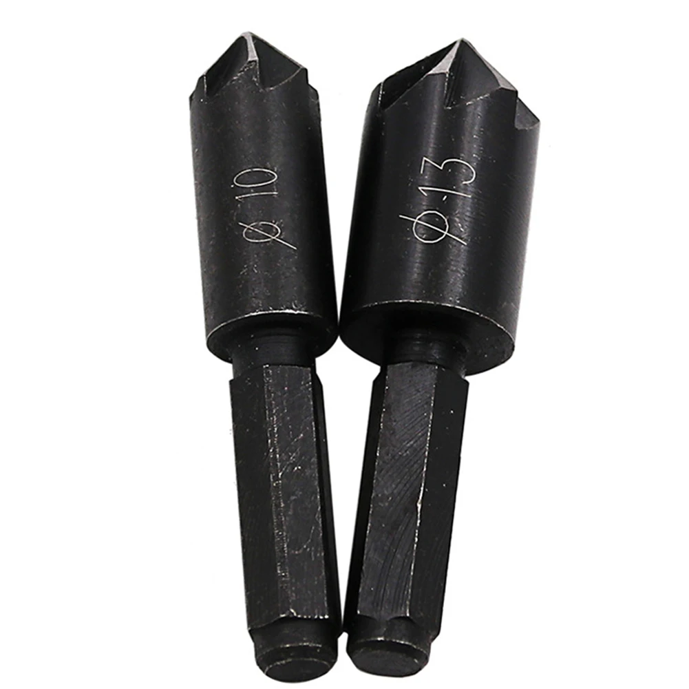 

2Pcs Carbon Steel Seven Blades Chamfer Drill Seven Blades Hex Shank Chamfer Bit Countersink Deburring Tool Power Tools