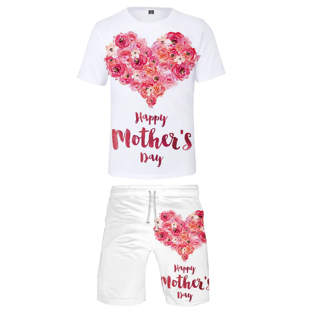 

Short sleeve shorts suit men's and women's clothing flame aperture Fashion pure cotton Pants T-shirt set 3D digital printing6