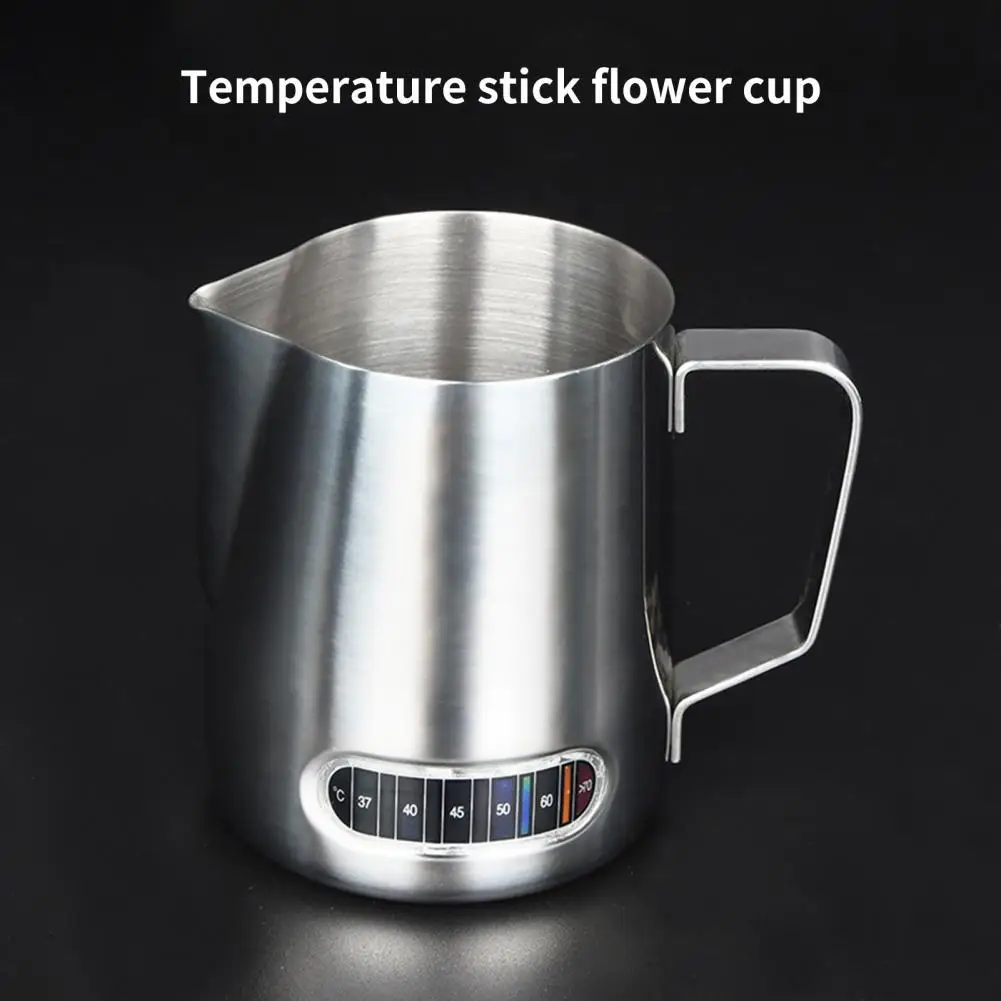 

Temperature Sense Milk Frothing Pitcher Large Capacity Stainless Steel Food-grade Milk Latte Cup for Bakery