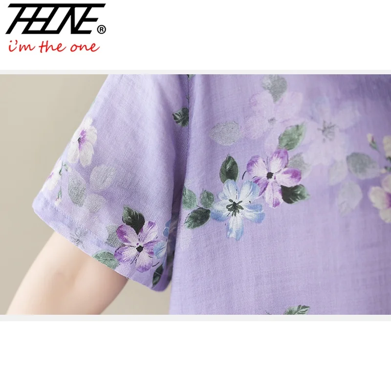 Женское платье-макси с цветочным принтом Свободный Повседневный пуловер из