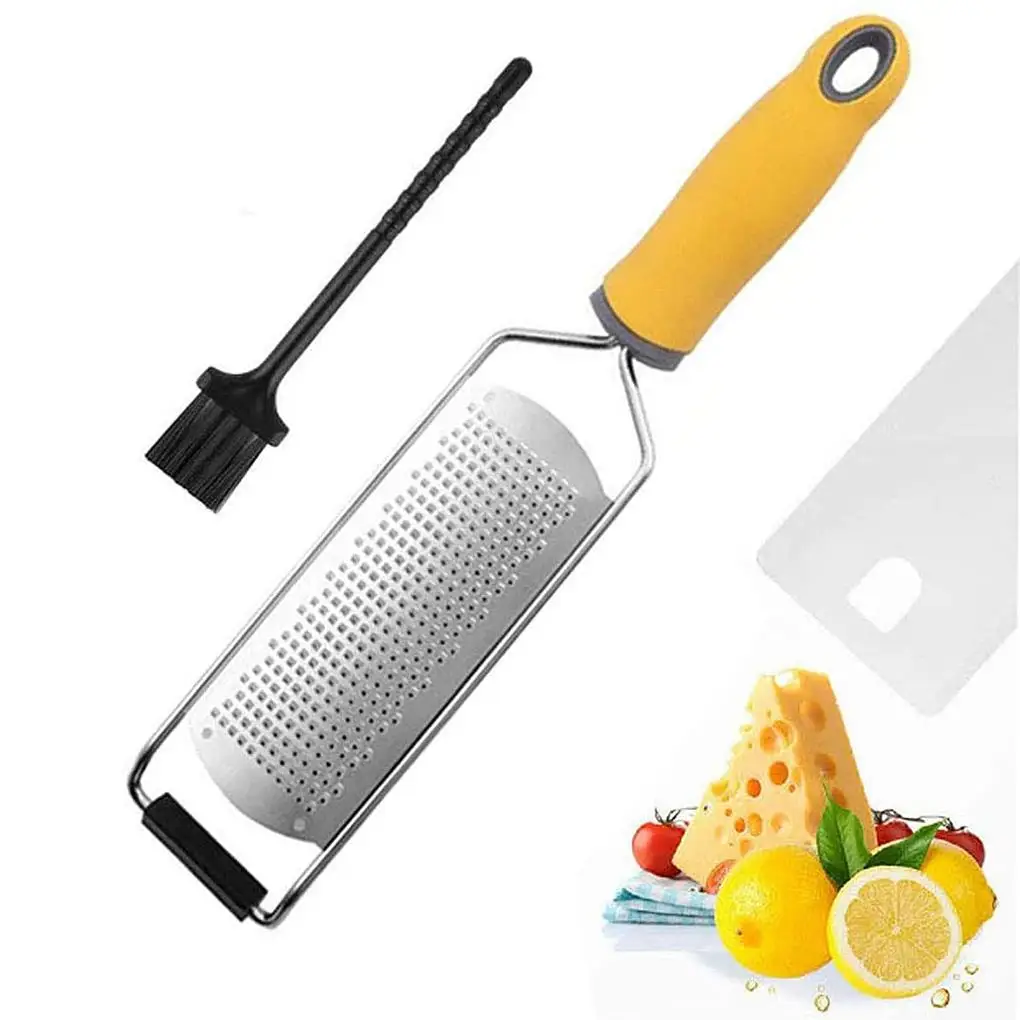 

Lemon Zester Cheese Grater Stainless Steel Mill Cheese Grater Tools Chocolate Lemon Zester Fruit Peeler Rape with Cleaning Brush