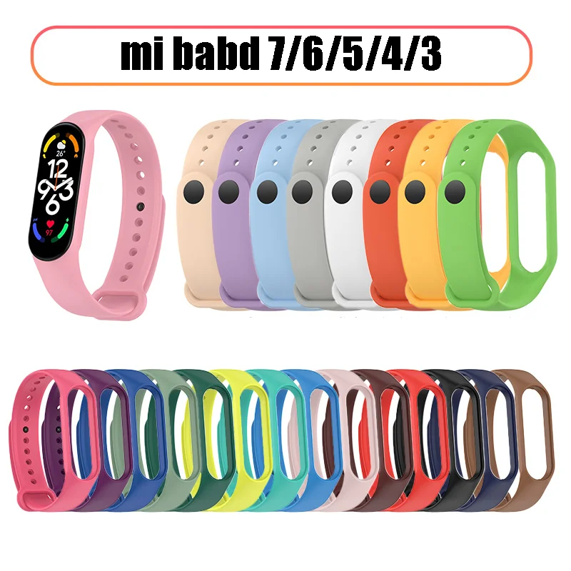 Silikonowa opaska sportowa na nadgarstek dla Xiaomi Mi Band 7 6 Miband 5 Miband7 bransoletka Smartwatch paski wo...