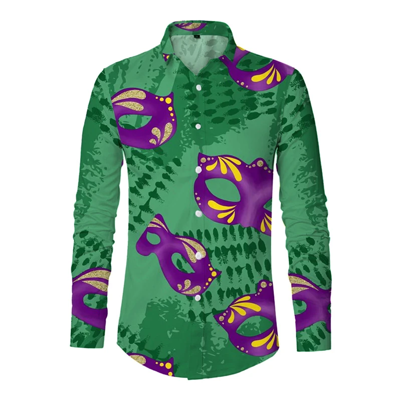 Мужская Повседневная рубашка с длинным рукавом белая футболка 3D-принтом в