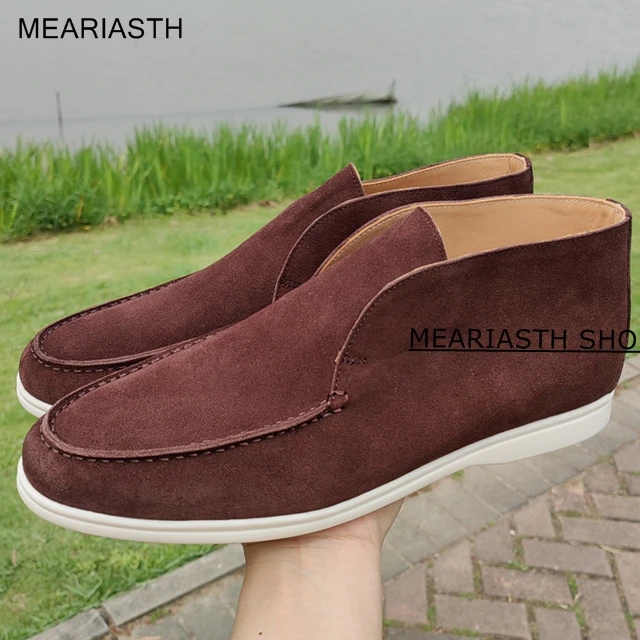 

2022 High Quality Men Loafers Shoes Men KidSuede Flat Casual Shoes Male High Top Slip On Mules Runway Summer Walk designer Shoes
