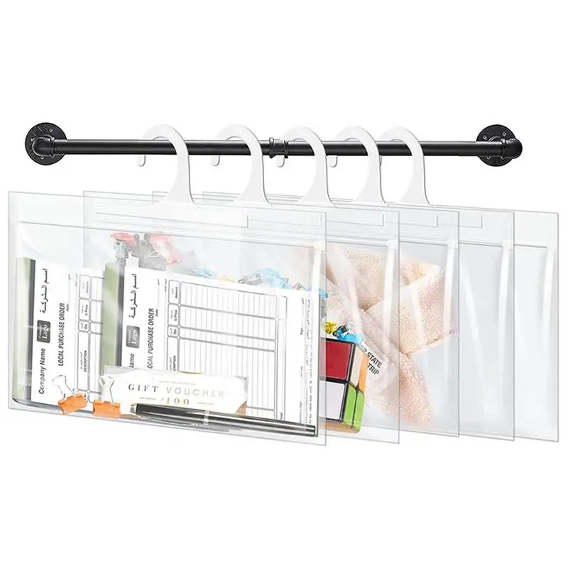 

Transparent Storage Bag Wall Mount Plastic Garbage Holder Kitchen Bag Holder Portable Grocery Container Hanging Trash Poke