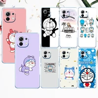 cartoon cute doraemon for xiaomi mi 12 12x 11 11t 11i 10t 10 pro lite ultra 5g 9t 9se a3 transparent soft tpu phone case