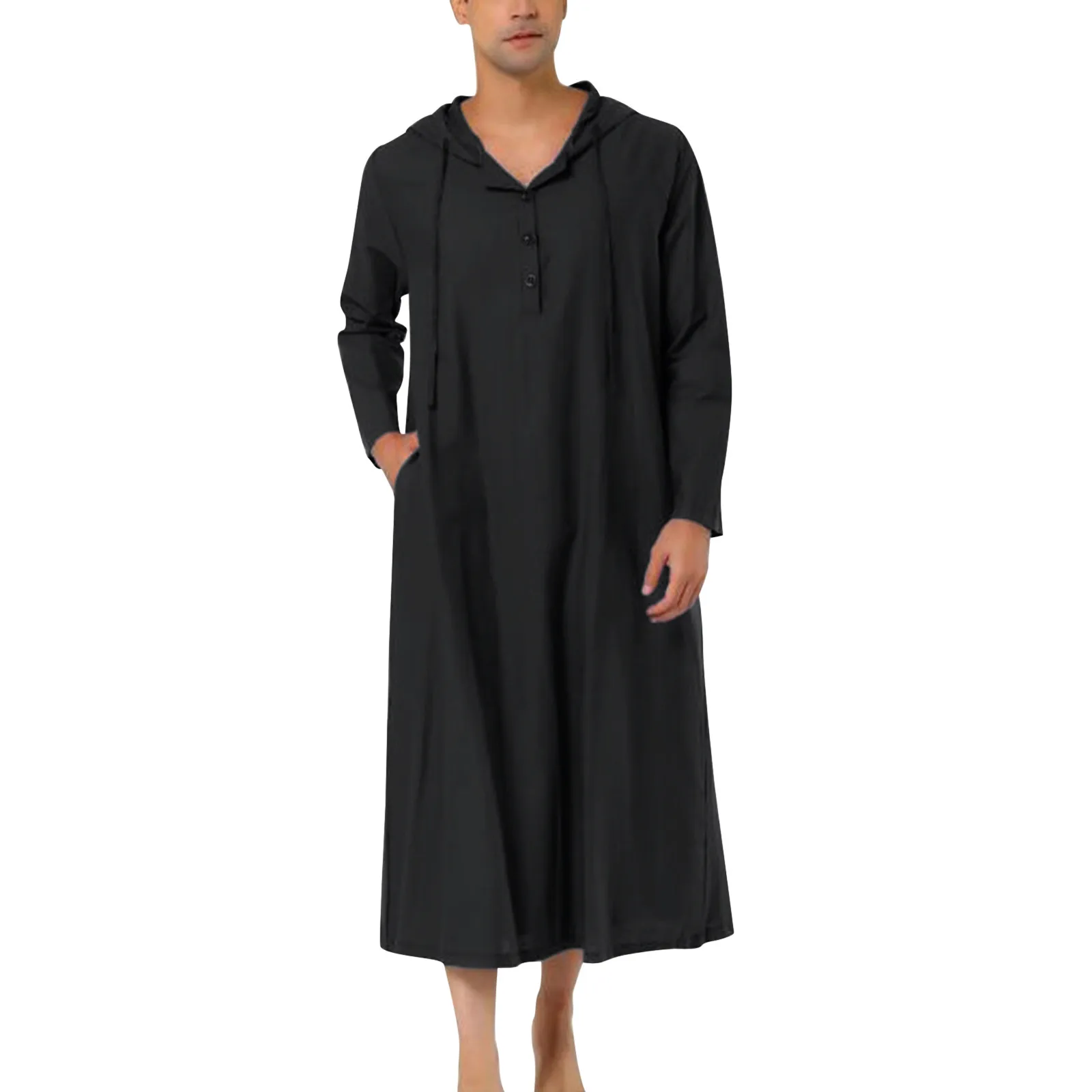 

Islamic New Men's Clothes Dress Robe Muslim Style Hoodies Robe Saudi Arab Long Sleeve Kaftan Long Jubba Thobe Homb 2023