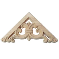 10PCS Flower Carving Natural Wood Appliques for Furniture Cabinet Unpainted Wooden Mouldings Decal Decorative Figurines 6/8/12cm