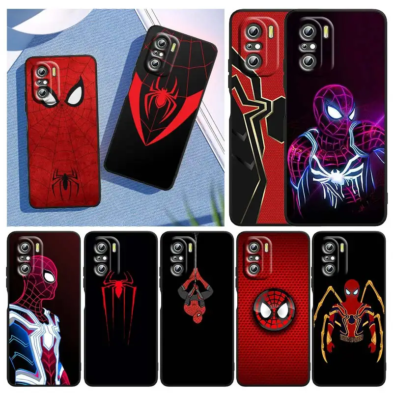 

Marvel Spiderman logo For Xiaomi Redmi Note 10S 10 K50 K40 Gaming Pro 10 9AT 9A 9C 9T 8 7A 6A 5 4X Black TPU Phone Case