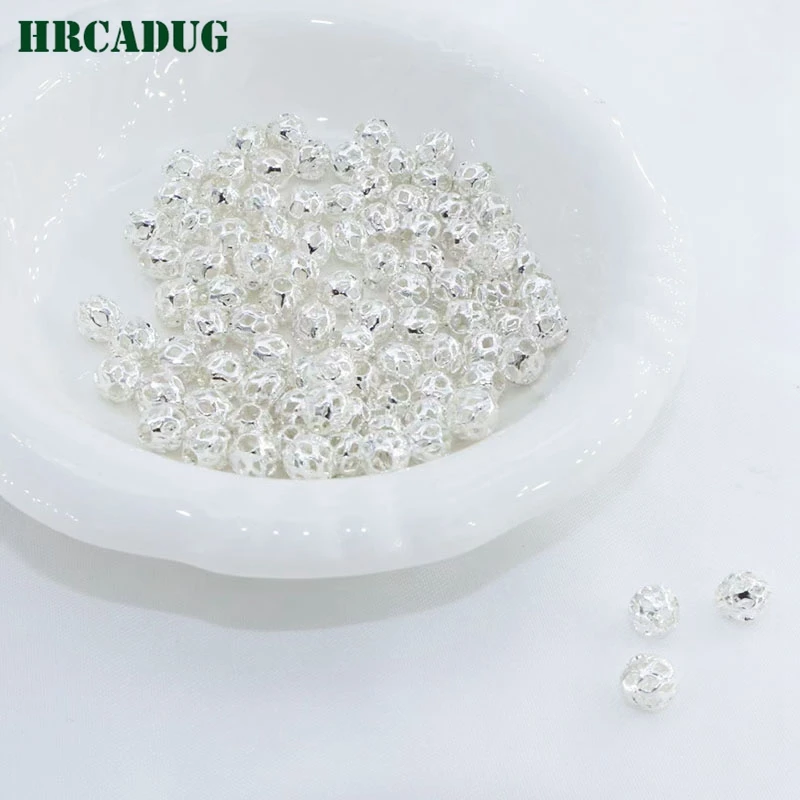 18K Gold Plated Hollow Mesh Loose Spacing Beads For DIY Bracelet Necklace Jewelry Accessories Findings Separate Bead Wholesale